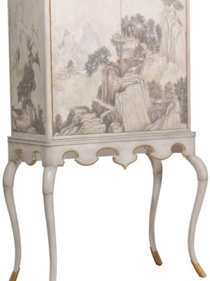 Maitland Smith Lacca Veneziana Bar Cabinet