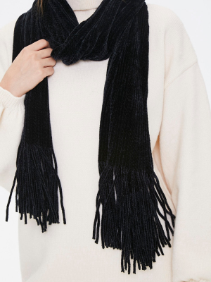 Chenille Fringe Oblong Scarf