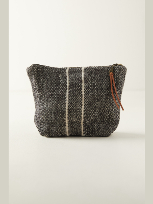 Wool Pouch, Charcoal Gray Stripe