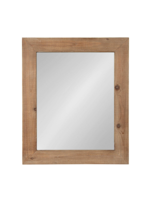 30" X 36" Garvey Wood Framed Wall Mirror Rustic Brown - Kate And Laurel