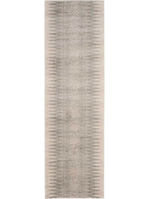 Evoke Tribal Ivory/silver Runner Rug