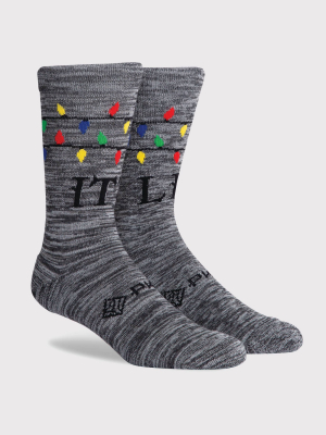 Pkwy By Dwyane Wade Men's Lit Again Crew Socks - Gray/black L