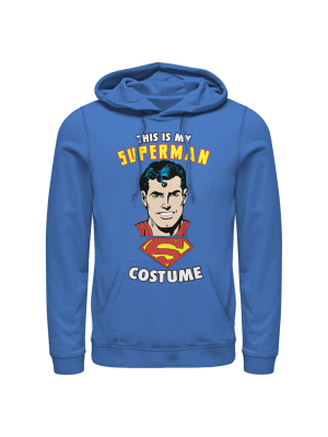 Men's Superman This Is My Hero Costume Pull Over Hoodie