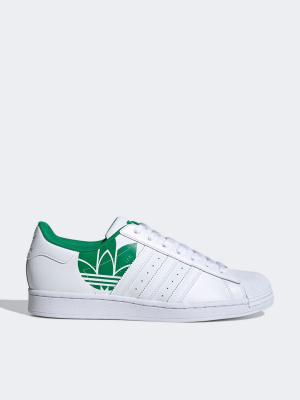 Adidas Originals Superstar Sneakers With 3d Trefoil In Green