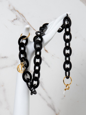 Black Oval Link Acetate Chain