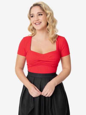 Unique Vintage Red Sweetheart Ruthie Top