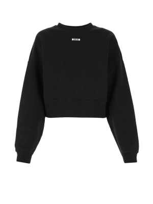 Msgm Logo Print Crewneck Sweatshirt