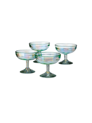 Vivaterra Iridescent Champagne Coup Glasses, Set Of 4