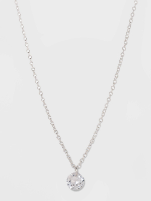 Sterling Silver With Cubic Zirconium Necklace - A New Day™ Silver