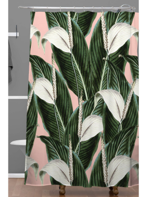 Marta Barragan Camarasa Sweet Floral Desert Leaf Shower Curtain Green - Deny Designs