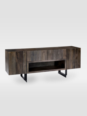 Modern Solid Wood & Iron Media Console