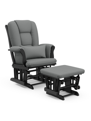 Storkcraft Tuscany Black Glider And Ottoman