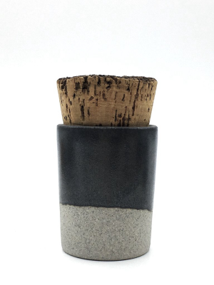 Canister W/ Bark Top | 2 Oz | Greystone/matte Black