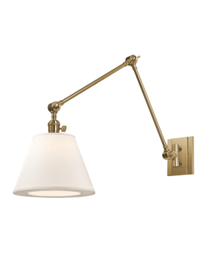 Hillsdale 1 Light Swing Arm Wall Sconc Aged Brass