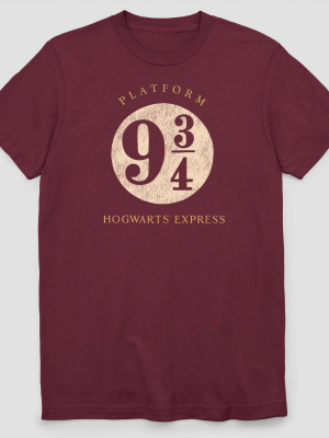 Men's Harry Potter Hogwarts Express Short Sleeve Graphic T-shirt - Maroon