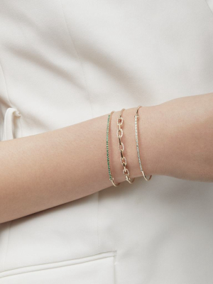 14kt Rose Gold Emerald Latch Bracelet