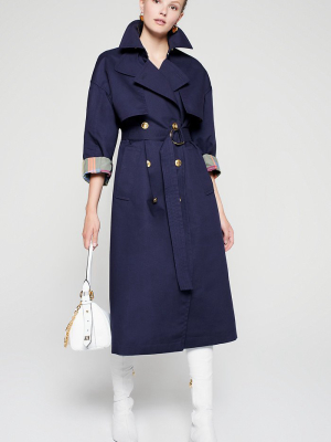 Bonded Cotton Blend Trench Coat