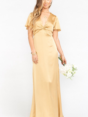 Rome Twist Gown ~ True Gold Luxe Satin