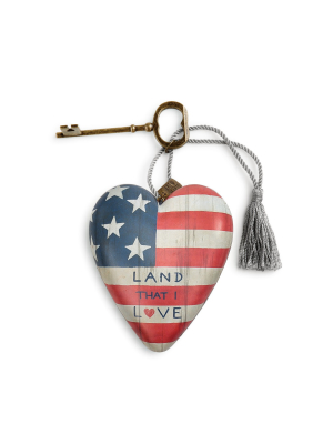 Demdaco Land That I Love Art Heart 4 Inch - Red