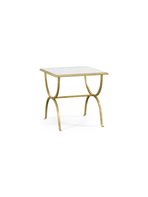 Églomisé & Iron Square Side Table