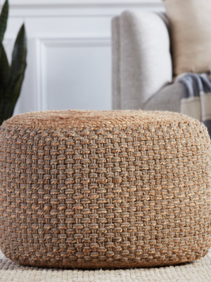 Kealani Trellis Pouf In Grey