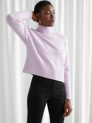 Cropped Mock Neck Sweater