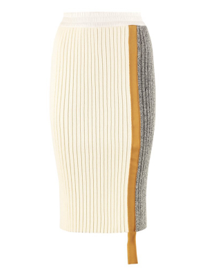 Moncler Panelled Ribbed Midi Pencil Skirt