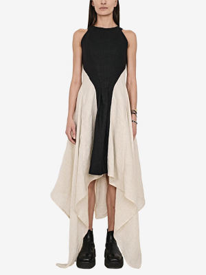 Draped Muslin Linen Dress