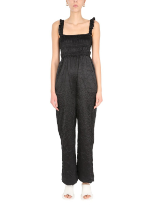 Ganni Crinkled Stain Sleeveless Jumpsuit