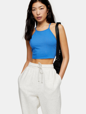 Petite Blue 90s Halter Neck Top