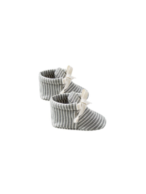 Quincy Mae Baby Booties - Eucalyptus Stripe