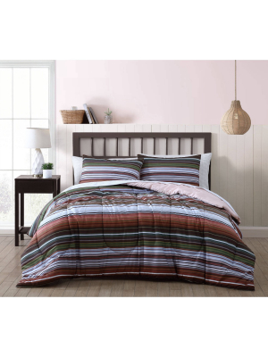 Haze Stripe 7pc Comforter Set - Geneva Home Fashion