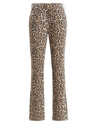 R13 Leopard Printed Kick Fit Jeans