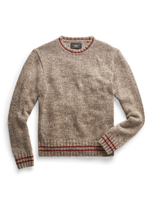 Marled Wool-cotton Crewneck Sweater