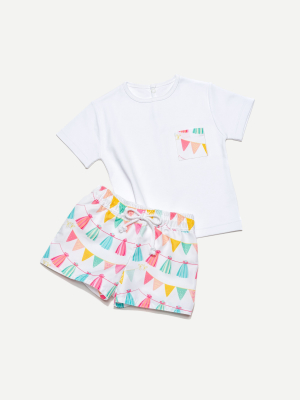 Tot A Porter™ Babies' Swimshort And T-shirt Set