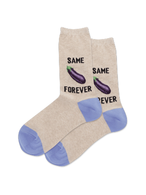 Women's Same Eggplant Forever Crew Socks