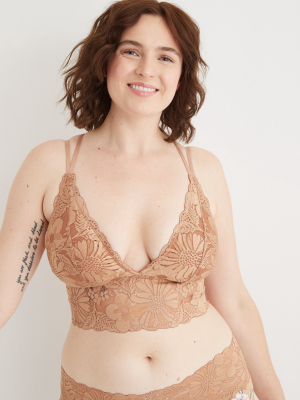 Aerie Garden Party Lace Strappy Padded Bralette