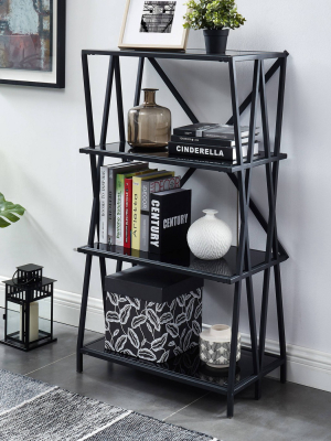 44" Werrin 4 Shelf Metal Display Bookshelf Black - Mibasics