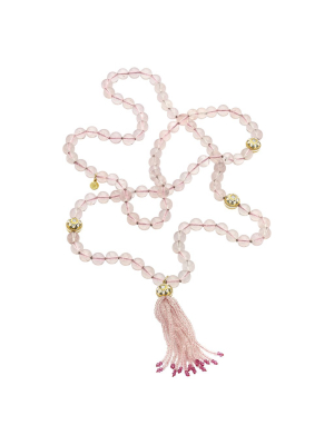 Mala Bead Necklace - Rose Quartz