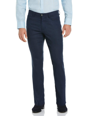 Linen-blend Stretch 5-pocket Pants