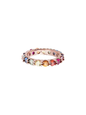 Rainbow Eternity Band - Rose Gold