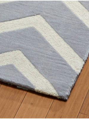 7'8"x10' Kids' Chevron Rug Gray - Gertmenian