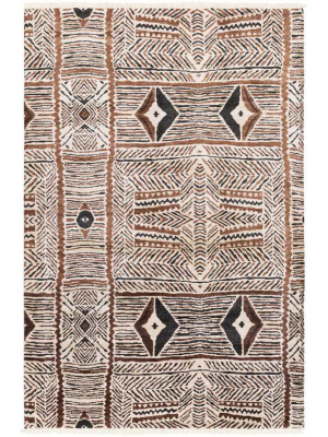 Zambia Cream/dark Brown/black Area Rug