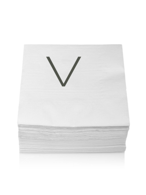 Monogram Cocktail Napkin, V (set Of 50)