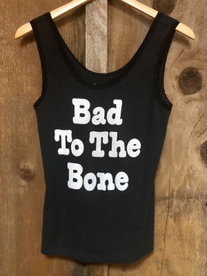 Bad To The Bone Lace Tank Blk/wht