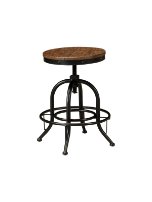 Set Of 2 Pinnadel Swivel Adjustable Barstool Brown - Signature Design By Ashley