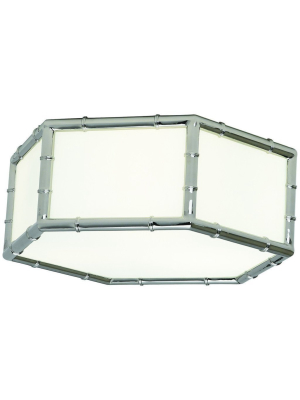 Meurice Flush Mount Hexagonal Polished Nickel