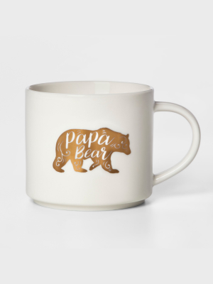 16oz Stoneware Papa Bear Mug White - Threshold™