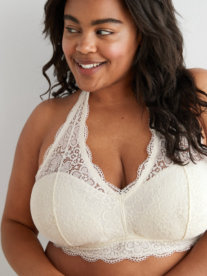 Aerie Wildflower Lace Padded Halter Bralette