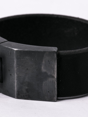 Box Lock Bracelet (facet, Narrow, Blk+ka)